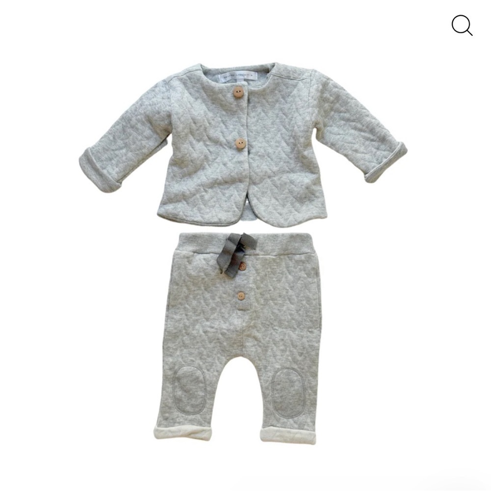 Gray Quilted Baby Outfit by message In A Bottle